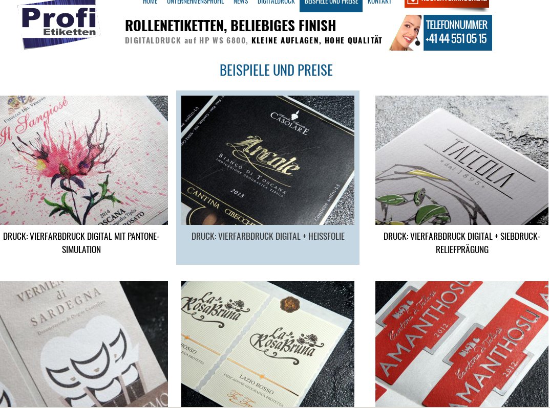 Klebe etiketten rolle